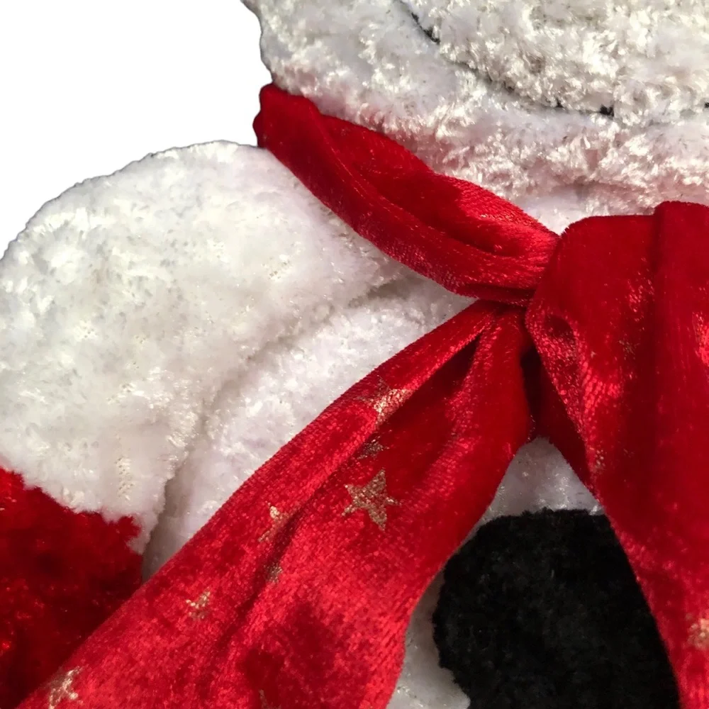 VTG Christmas Chenille Throw Pillow 3D Snowman Top Hat Holiday Winter Kitschy